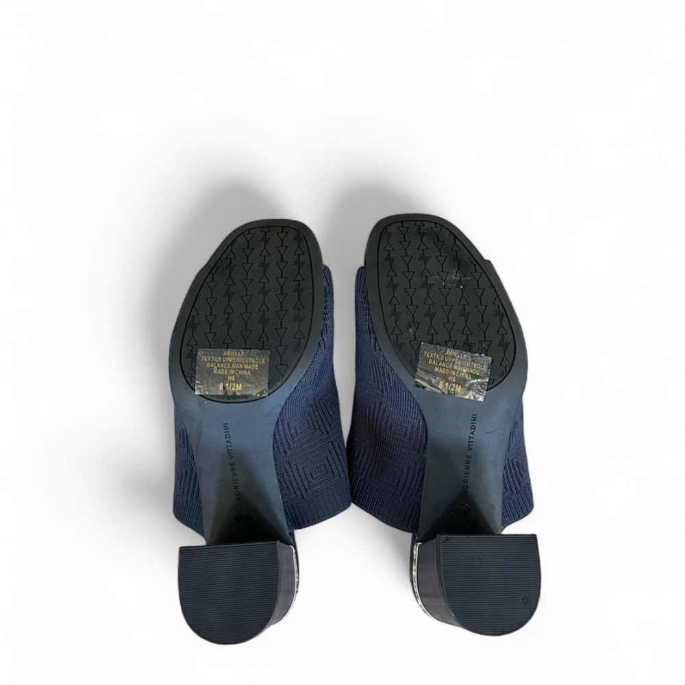 Adrienne Vittadini Arielle Block Heel Mules in Navy Blue Size 8.5 - Picture 6 of 6